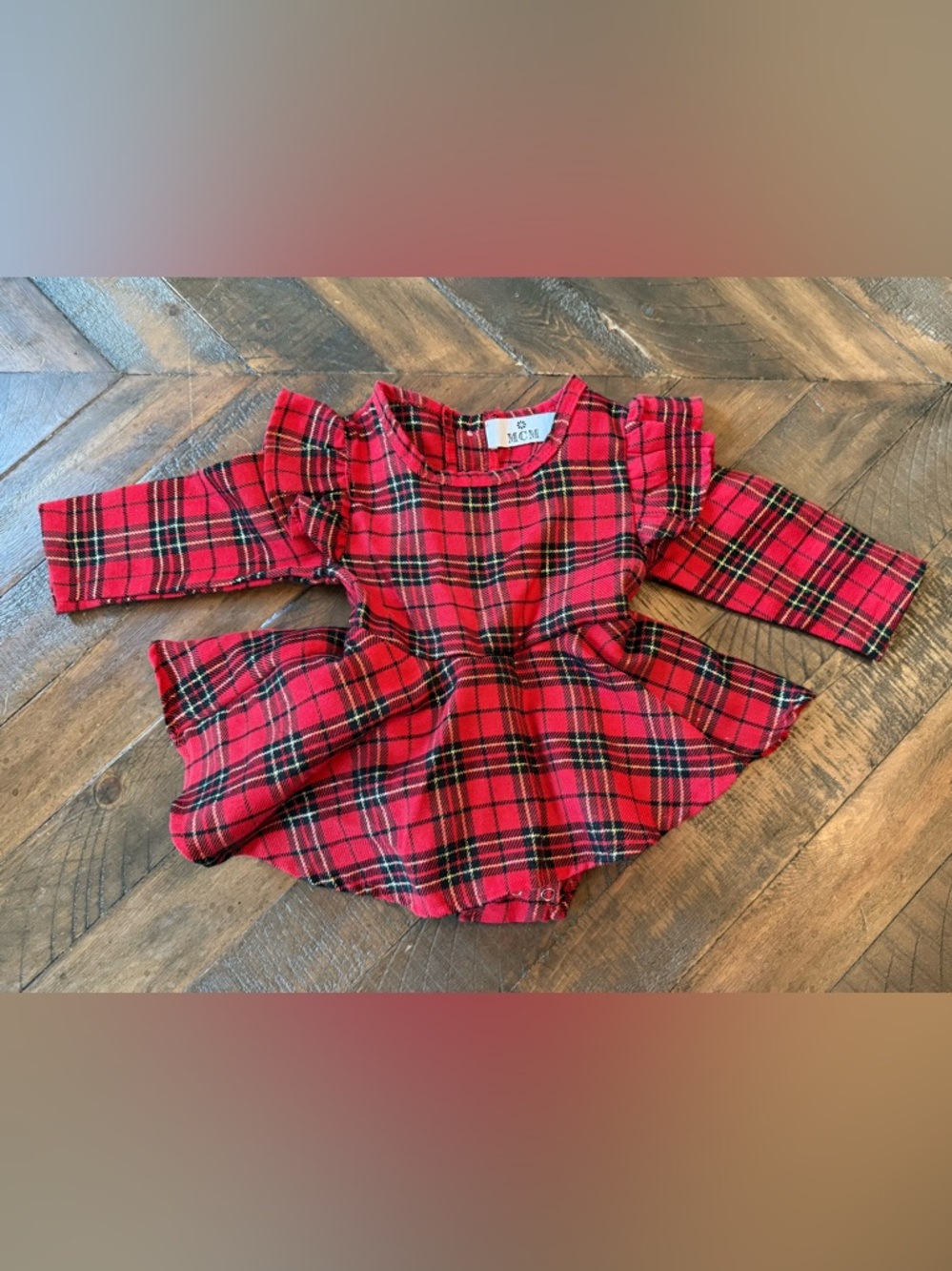 Christmas Plaid Baby Dress Romper